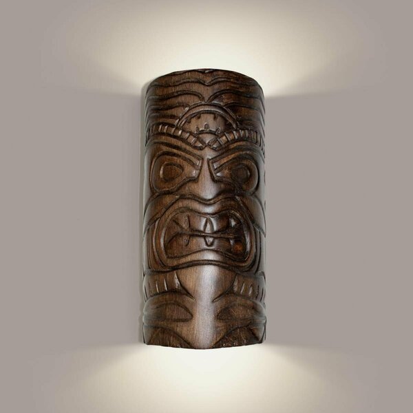 A19 Lighting Tiki Wall Sconce, Dark Teak NT002-DT-1LEDE26